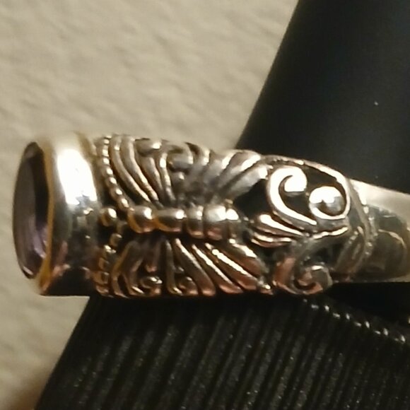 Sterling Silver Butterfly Amethyst Ring - Picture 3 of 12
